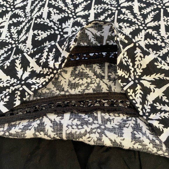 Vineyard Vines Linen Shift Dress Palm Print Black White Size 8 Lined Resort Prep - Picture 3 of 13